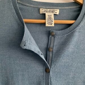Banana Republic Extra fine Merino wool Light Blue Knit Sweater, cardigan